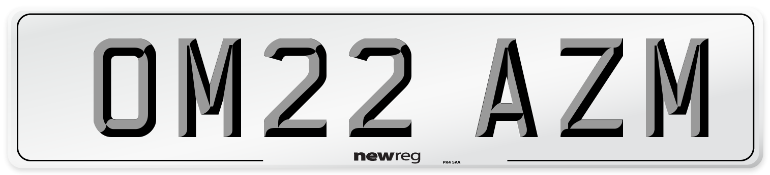 OM22 AZM Number Plate from New Reg
